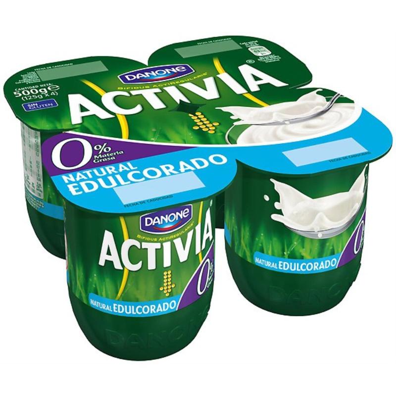 DANONE ACTIVIA 0% NATURAL DESNATADO PACK-4UD