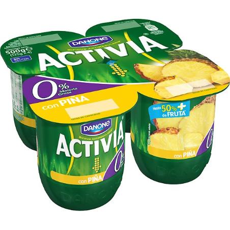 DANONE ACTIVIA 0% CON PIÑA  PACK-4UD