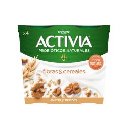 DANONE ACTIVIA FIBRA C/AVENA Y NUECES PACK4X120GR.
