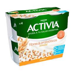 DANONE ACTIVIA FIBRA 0% C/CEREALES PACK-4UDX120GR