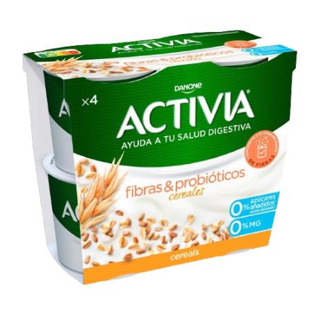 DANONE ACTIVIA FIBRA 0% C/CEREALES PACK-4UDX120GR