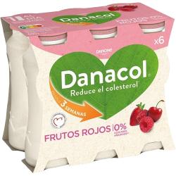 DANONE DANACOL 0% FRUTOS ROJOS P/6UD 600GR