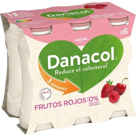 DANONE DANACOL 0% FRUTOS ROJOS P/6UD 600GR