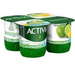 DANONE ACTIVIA 0% CON LIMA LIMON  PACK-4UD