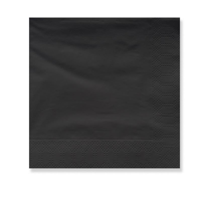 SERVILLETA 20X20 2.PLIS NEGRA TISSUE/D.CL P/100 UD