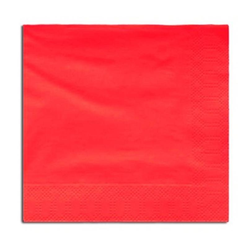 SERVILLETA 20X20 2.PLIS ROJA TISSUE/D.CLEV P/100 U