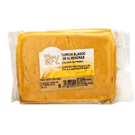 TURRON REY ARTESANO BLANDO ALMENDRA BLOQUE 500 GR
