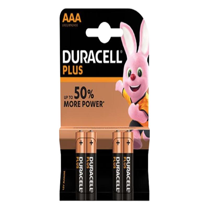 PILAS DURACEL ALKALINA PLUS LR03 (AA) B/4 PILAS