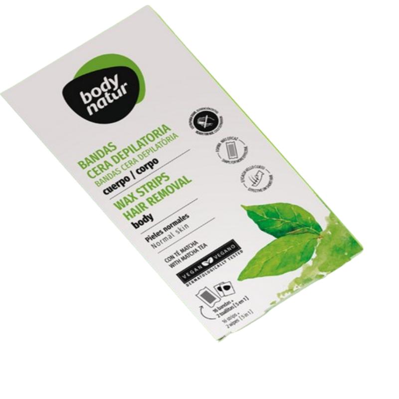 DEPILADOR BODYNATUR BANDAS MATCHA NORMAL P/16 UD