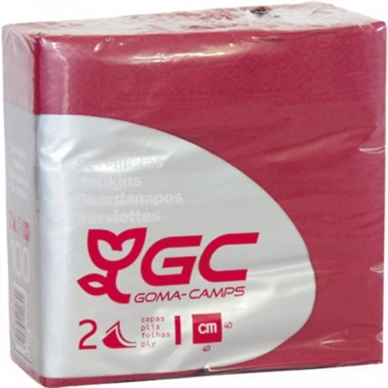 SERVILLETA 40X40 "GC" 2/C BURDEOS P/100 UD