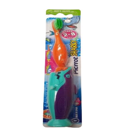 CEPILLO DENTAL PIERROT SHARKY 2-8 AÑOS SUAVE UD