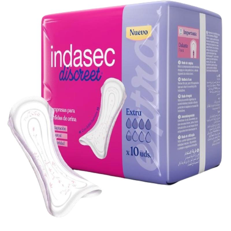 COMPRESA INDASEC DISCREET EXTRA P/10 UD