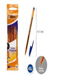 PP BOLIGRAFO BIC CRISTAL AZUL 0,8 MM PACK-4 UD