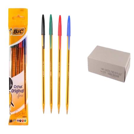 PP BOLIGRAFO BIC CRISTAL COLORES 0,8 MM PACK-4 UD