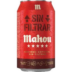 CERVEZA MAHOU 5*****SIN FILTRAR LATA/33.CL.