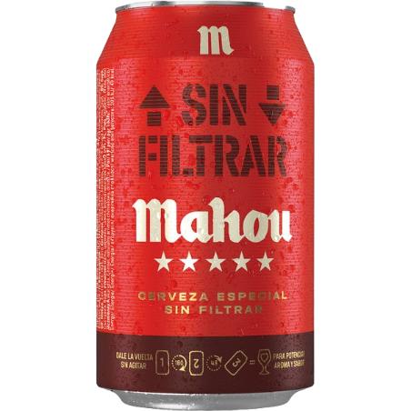 CERVEZA MAHOU 5*****SIN FILTRAR LATA/33.CL.