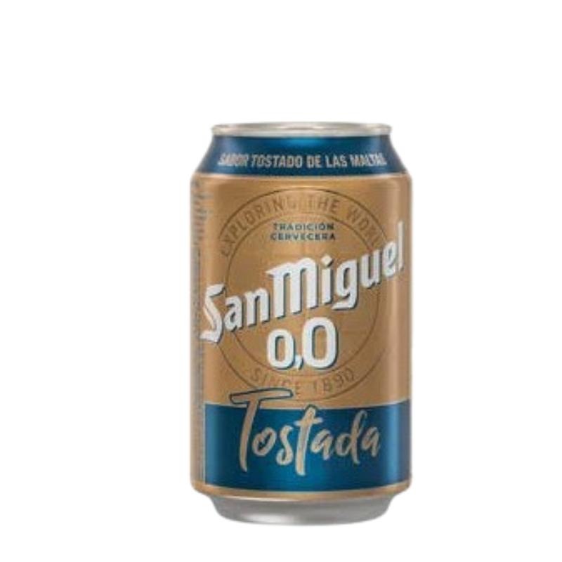 CERVEZA SAN MIGUEL 0.0% TOSTADA LATA-33.CL.