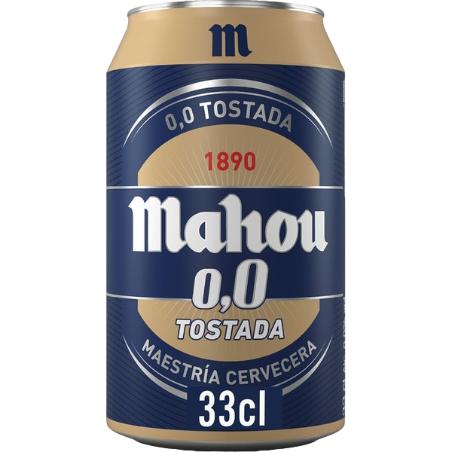 CERVEZA MAHOU 0,0 TOSTADA LATA - 33.CL.