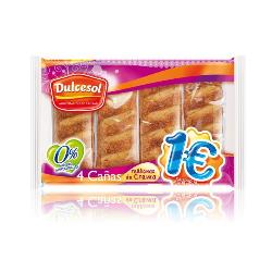 DULCESOL CAÑAS RELLENAS CREMA 3UD B/150GR 1€
