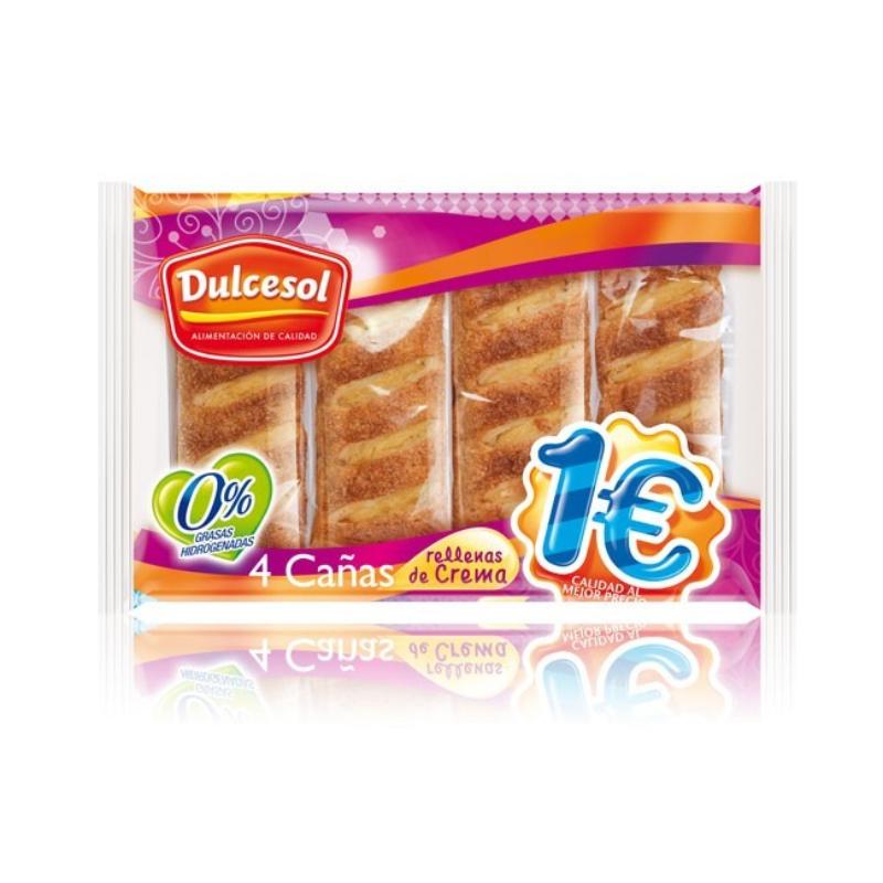 DULCESOL CAÑAS RELLENAS CREMA 3UD B/150GR 1€