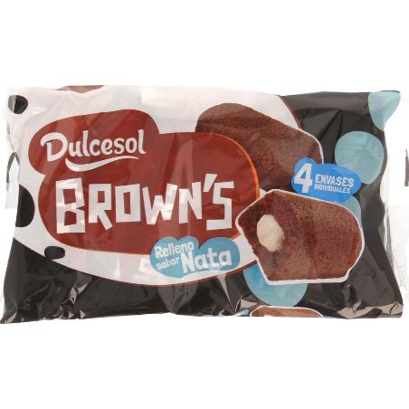 DULCESOL BROWN´S RELLENO NATA P/3 UD 1€