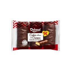 DULCESOL CAÑA CACAO RELLENA CREMA P/3UD 153GR 1€