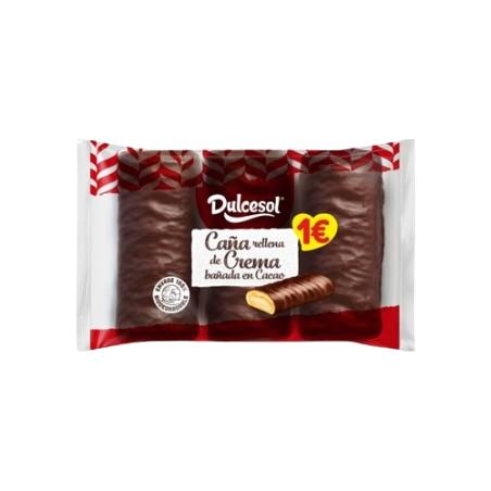 DULCESOL CAÑA CACAO RELLENA CREMA P/3UD 153GR 1€