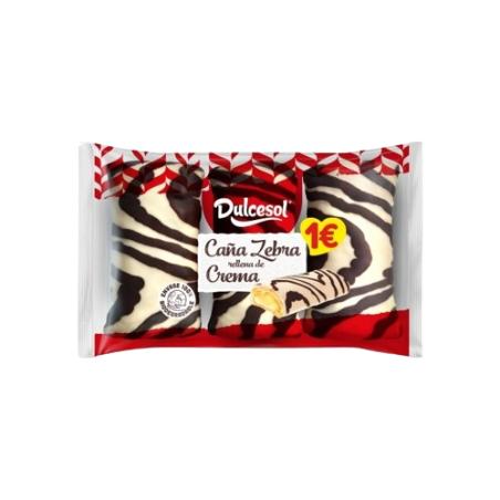 DULCESOL CAÑA ZEBRA RELLENA CREMA P/3UD 153GR 1€