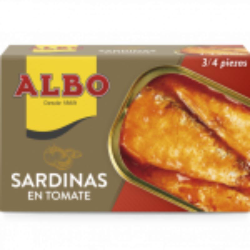 SARDINAS ALBO TOMATE  L/85GR