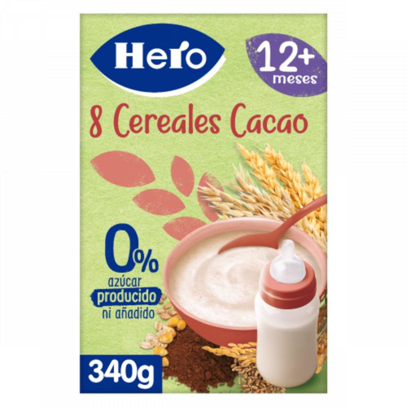 PAPILLA HERO 8 CEREALES CACAO 0% PAQUETE 340 GR