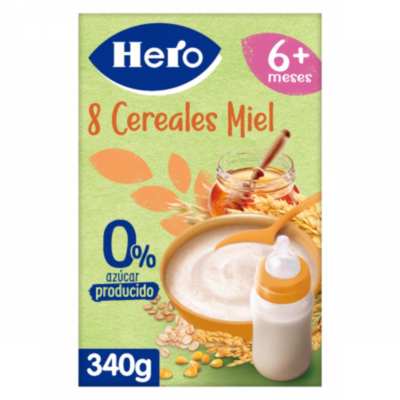 PAPILLA HERO 8 CEREALES C/MIEL 0%  PAQUETE 340 GR