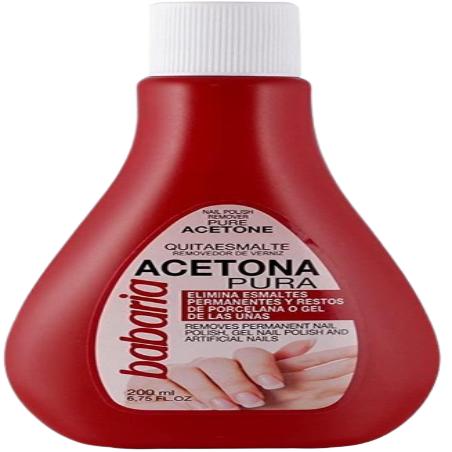 QUITAESMALTE UÑAS BABARIA ACETONA PURA BOT/200 ML