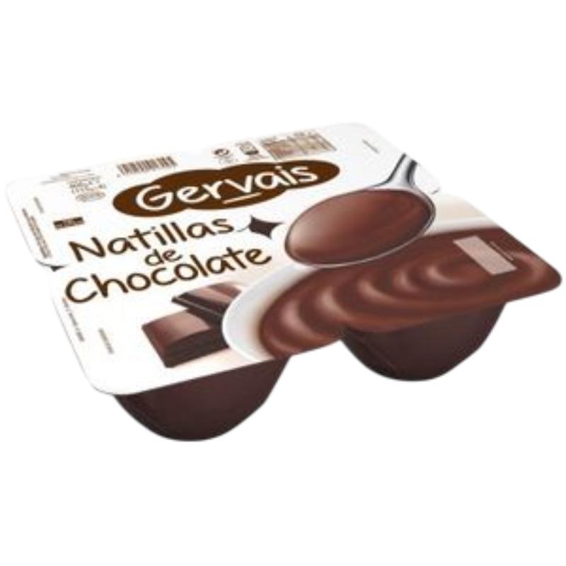 GERVAIS NATILLAS SABOR CHOCOLATE  PACK-4 UD