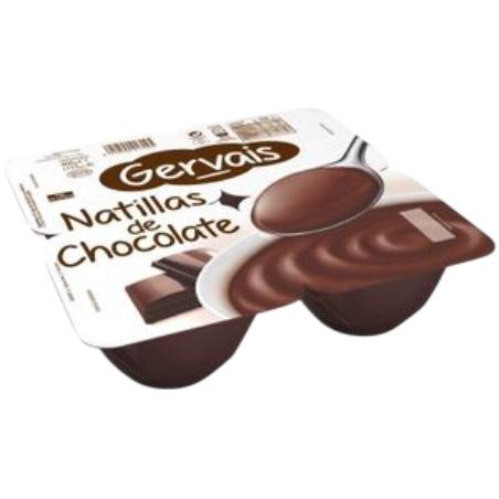 GERVAIS NATILLAS SABOR CHOCOLATE  PACK-4 UD