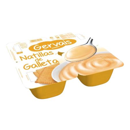 GERVAIS NATILLAS SABOR GALLETA  PACK-4 UD