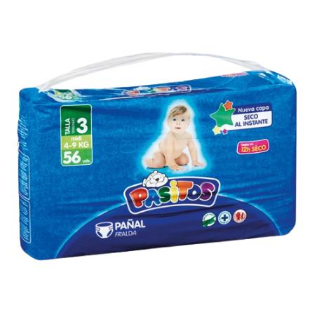PAÑAL PASITOS T/3 4-9 KG P/56 UD