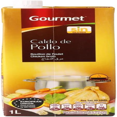 CALDO POLLO LIQUIDO GOURMET S/GLUTEN B/1 L