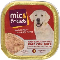 COMIDA PERRO MIC&FRIENDS PATE CON BUEY L/300 GR