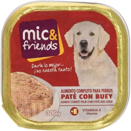 COMIDA PERRO MIC&FRIENDS PATE CON BUEY L/300 GR