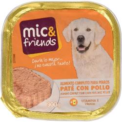 COMIDA PERRO MIC&FRIENDS PATE CON POLLO T/300GR