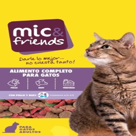 COMIDA GATO MIC&FRIENDS POLLO/BUEY/VERDU B/1,5 KG