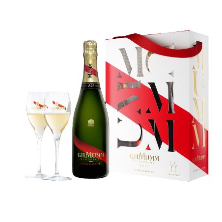 CHAMPAGNE MUMM.GH.BRUT C/ROUGE 75.CL+2.COPAS.