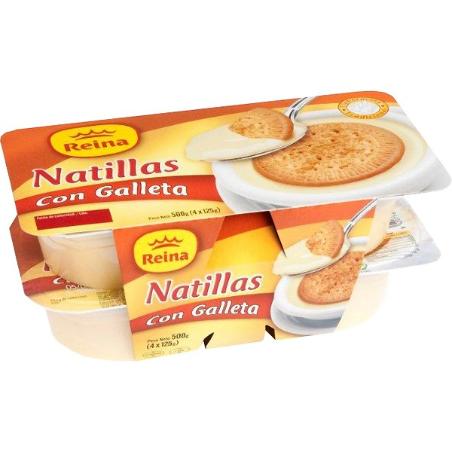 POSTRES REINA NATILLAS C/GALLETA 125GR PACK-4UD