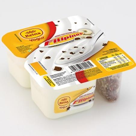 POSTRES REINA COMBI YOGUR CON FILIPINOS PACK-2 UD