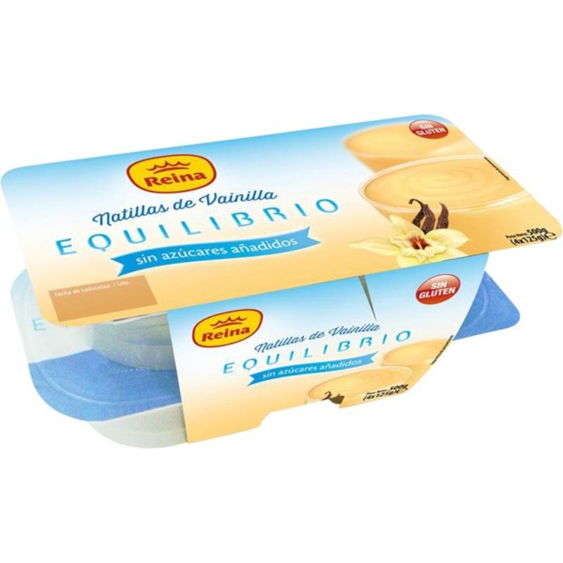 POSTRES REINA NATILLAS VAINILLA S/A 125GR PACK-4UD