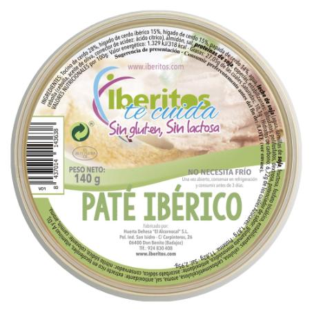 PATE IBERITOS IBERICO S/GLUTEN/LACTOSA L/140GR