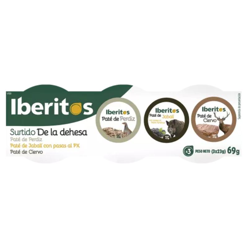PATE IBERITOS SURTIDO DE LA DEHESA 23G PACK-3 UD