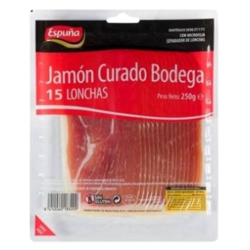 JAMON ESPUÑA C/18320 LONCHAS CURADO B/250.GR.