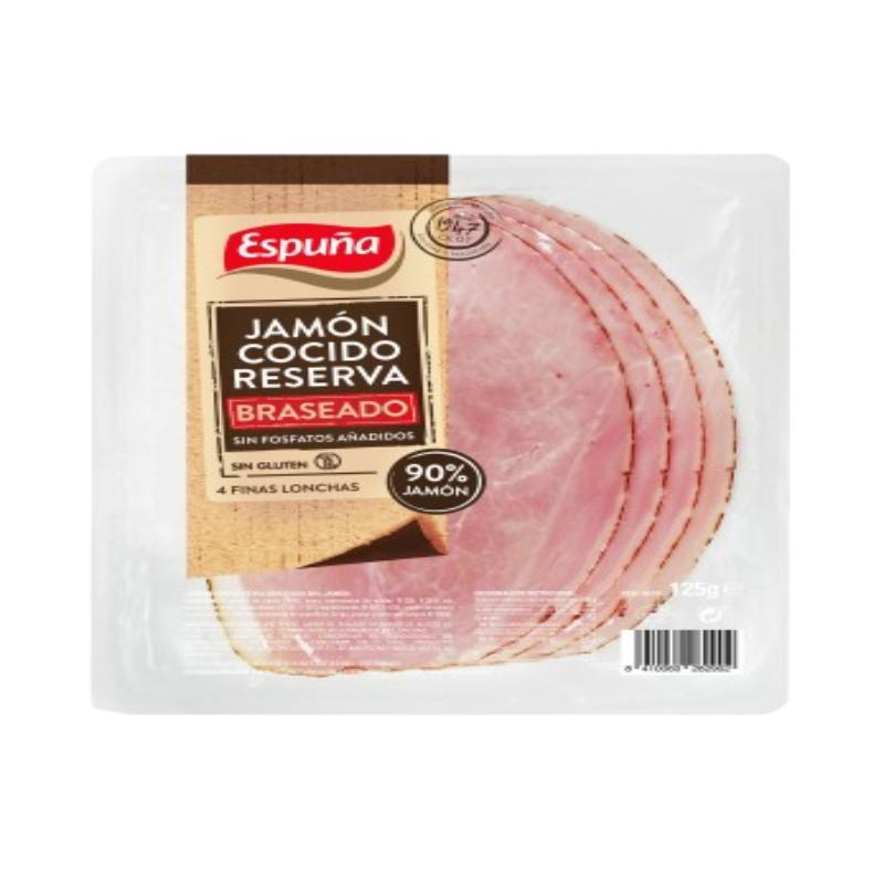 JAMON LONCHA COCIDO BRASEADO ESPUÑA C/2829 B/125 G