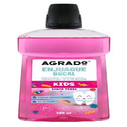 ENJUAGUE BUCAL AGRADO KIDS +6 AÑOS S/FRESA B/500ML